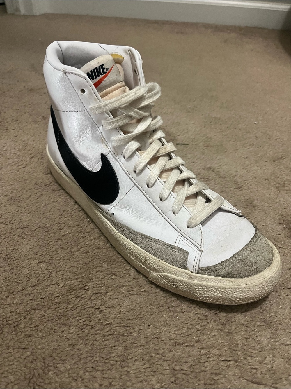 Nike White Black High-Top Sneakers